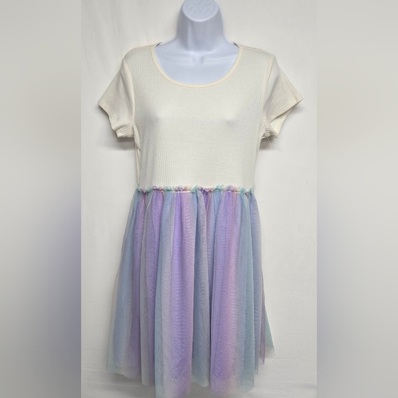 wonder nation Other - Wonder Nation XXL 18 Girls Dress Chiffon Dress Ribbed Short Sleeve Colorful New